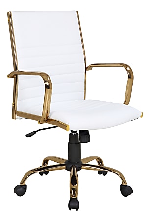 LumiSource Masters Office Chair GoldWhite Office Depot