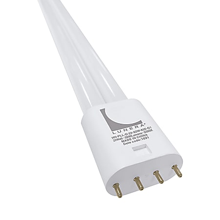 Lunera LED 4 Pin PLL Ballast Compatible Replacement Bulb 22 Watts 3000K 2600 Lumens 24 Tubes Per Case Office Depot