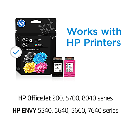 HP 62XL Black62 Tri Color High Yield Ink Cartridges Pack Of 2