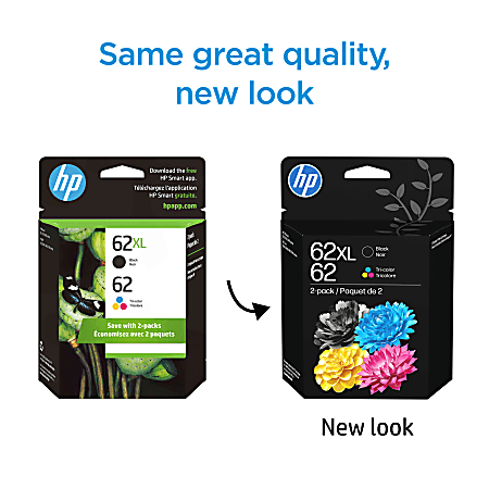 HP 62XL Black62 Tri Color High Yield Ink Cartridges Pack Of 2