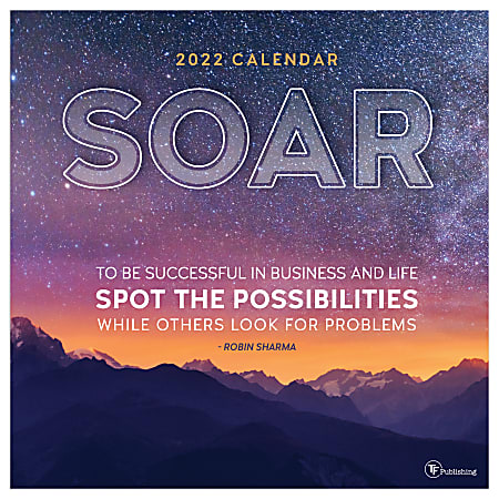 TF Publishing Inspirational Wall Calendar, 12" x 12", Soar, January To December 2022