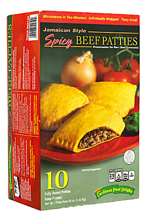 Jamaican Style Beefy Cheese Patties, 12/2 Packs Baked