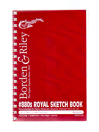 Borden & Riley #880 Royal Sketch Paper, 6" x 9", Natural White, 60 Sheets Per Pad, Pack Of 2 Pads