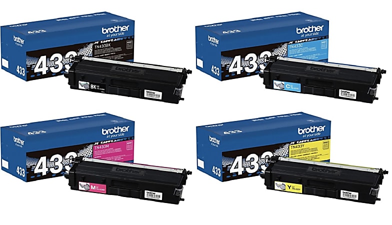 Set of 4 Brother TN433 High Yield Compatible Toner - 123inkjets