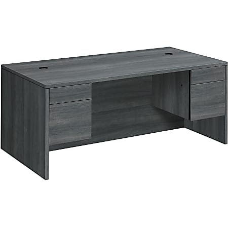 HON® 10500 72" 4-Drawer Left-Pedestal Computer Desk, Gray