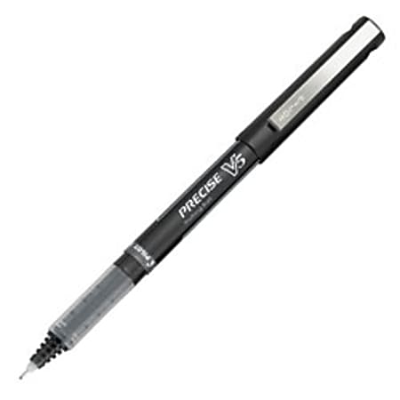 Pilot® Precise™ V5 Liquid Ink Rollerball Pen, Extra Fine Point, 0.5 mm, Black Barrel, Black Ink