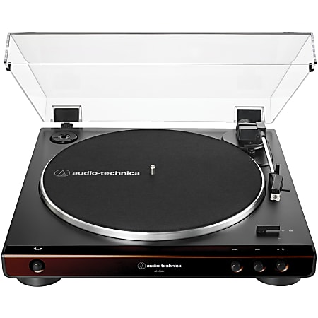 Audio-Technica AT-LP60X 2-Speed Fully Automatic Belt-Drive Stereo Turntable, Black/Brown