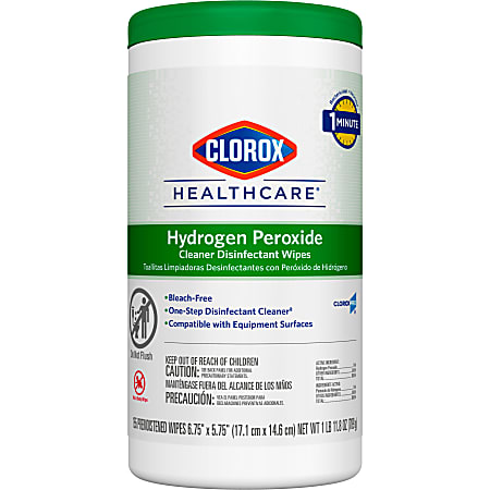 Clorox® Healthcare® Hydrogen Peroxide Wipes, Canister Of 155 Wipes