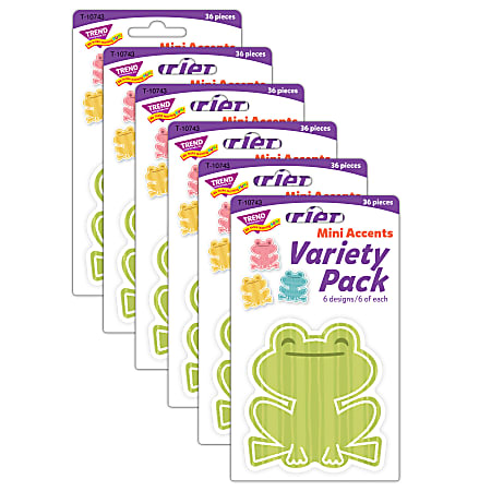 Trend Mini Accents, Garden Frogs, 36 Accents Per Pack, Bundle Of 6 Packs