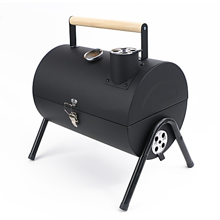 TJ Riley Tabletop Charcoal Grill, 10”H x 10”W x 14”D, Black