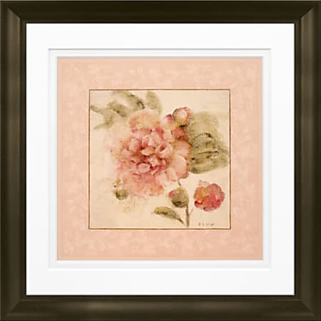 Timeless Frames Marren Espresso-Framed Floral Artwork, 10" x 10", Rose On Acanthus II 