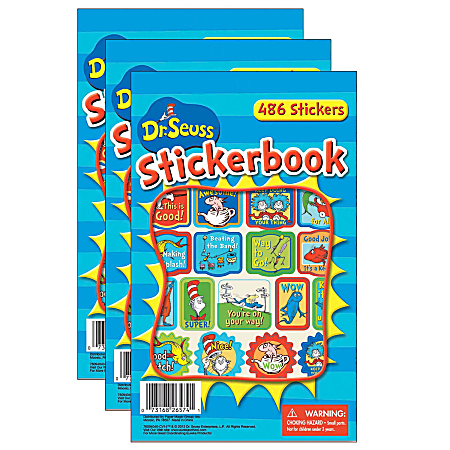 Eureka Dr. Seuss Sticker Book, Pack of 3