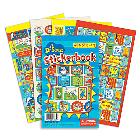 Eureka Sticker Books Dr. Seuss 536 Stickers Per Book Pack Of 3 Books -  Office Depot