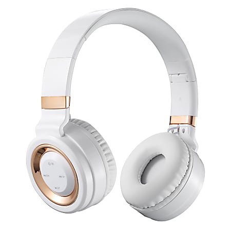 Volkano Lunar Series Bluetooth® Over-Ear Headphones, White/Rose Gold