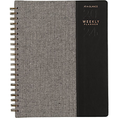 2024-2025 AT-A-GLANCE® Signature Collection 13-Month Weekly/Monthly Planner, 8-1/2" x 11", Black, January 2024 To January 2025, YP90505