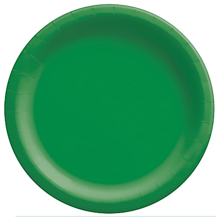 Amscan Round Paper Plates, 10”, Festive Green, 20