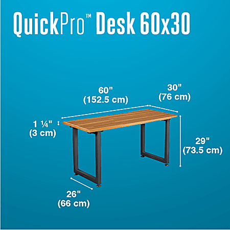 Vari Table 60W Computer Desk, Butcher Block/Slate