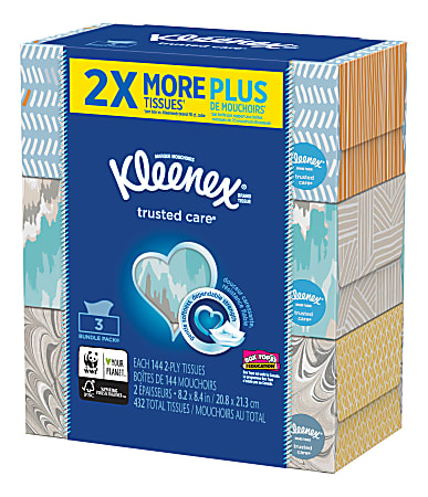 Kleenex Trusted Care Everyday 2 Ply Facial Tissues White FSC