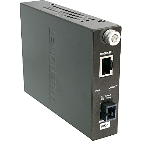 TRENDnet Intelligent 1000Base-T to 1000Base-LX Dual Wavelength Single Mode SC Fiber Media Converter (10km/6.2miles) Fiber to Ethernet Converter; Fiber Port; RJ-45; Lifetime Protection; TFC-1000S10D3 - 1000Base-T to 1000Base-LX Fiber Converter (10km)