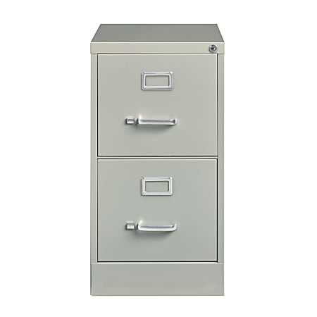 Hirsh 22"D Vertical 2-Drawer File Cabinet, Light Gray