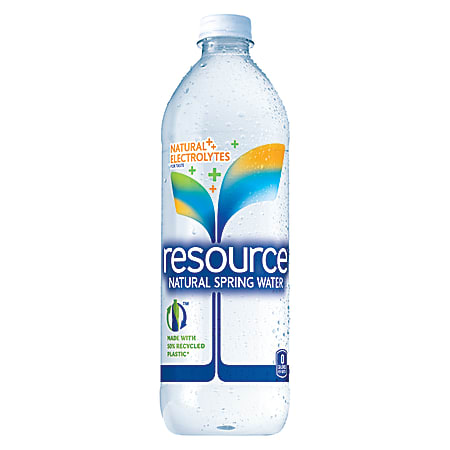 resource® Natural Spring Water, 23.6 Oz, 50% Recycled, Pack Of 24