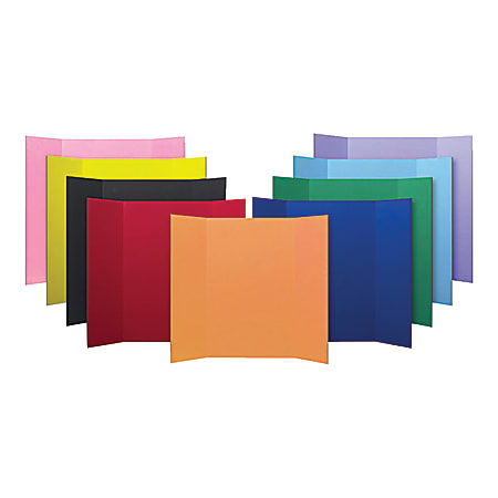Flipside Corrugated Project Boards, 48" x 36", Assorted Colors, Pack Of 9