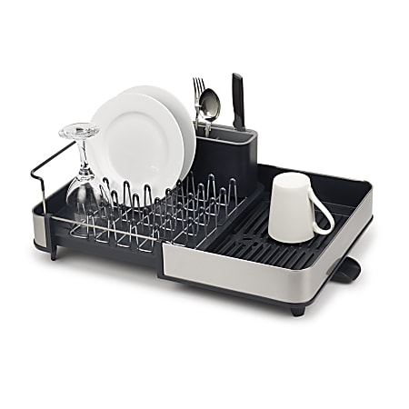 Joseph Joseph Extended Dish Rack, 6-1/2”H x 14”W x 14”D, Silver