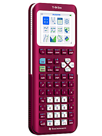 Texas Instruments TI 84 Evo Graphing Calculator Raspberry Metallic ...