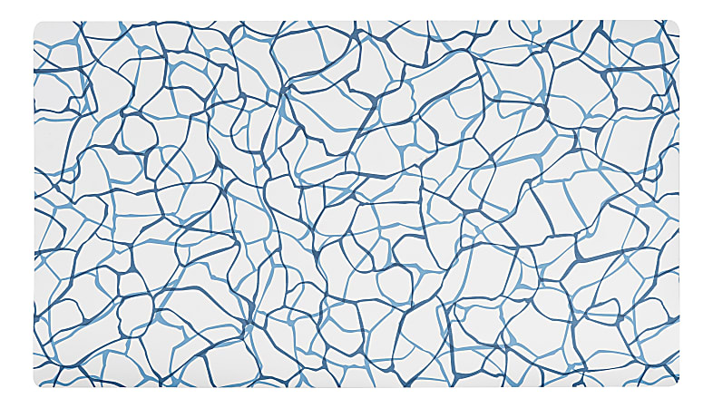 Realspace&trade; Modern Desk Pad, 14-3/4" x 26, 30% Recycled, Blue Abstract