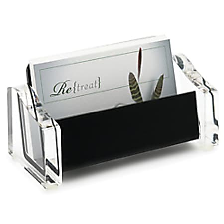 Realspace® Acrylic Business Card Holder, Black/Clear