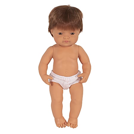 Miniland Educational Anatomically Correct 15" Baby Doll, Caucasian Boy, Red Hair
