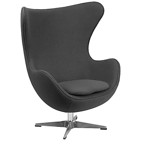 Flash Furniture Fabric Swivel Egg Chair With Tilt Lock, Gray
