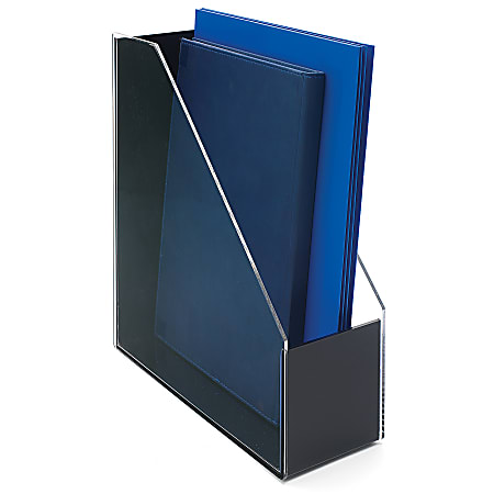 Realspace® Acrylic Magazine Holder, Black/Clear
