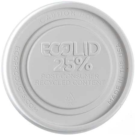 Eco-Products EcoLid Food Container Lids, 8 Oz, Off-White, Pack Of 1,000 Lids