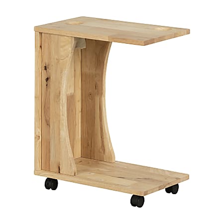 South Shore Kodali Mobile Side Table, 24"H x 19-1/2"W x 11-3/4"D, Natural Wood