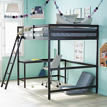 Full loft bed frame with hot sale desk