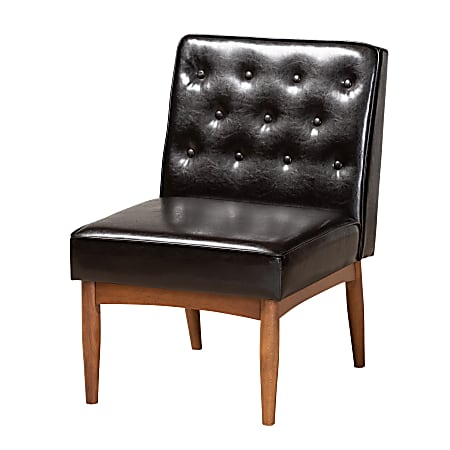 Baxton Studio Riordan Dining Chair, Dark Brown/Walnut Brown