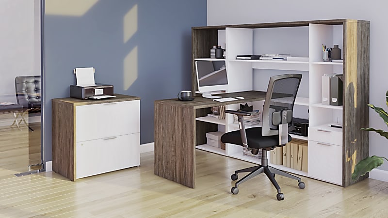 Rayel l shaped clearance desk with hutch