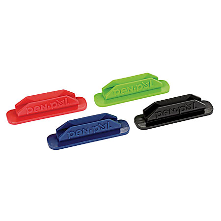 Pen Pal Pen and Pencil Holder, Writing Organizer for Home, School and Office, 4 Assorted Colors, 2-5/8" x 5/8", 12 Pack