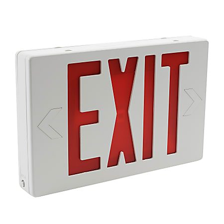 Sylvania "Exit" Rectangular LED Lighted Sign, 7-1/2"H x 11-1/2"W x 1-1/2"D, Red