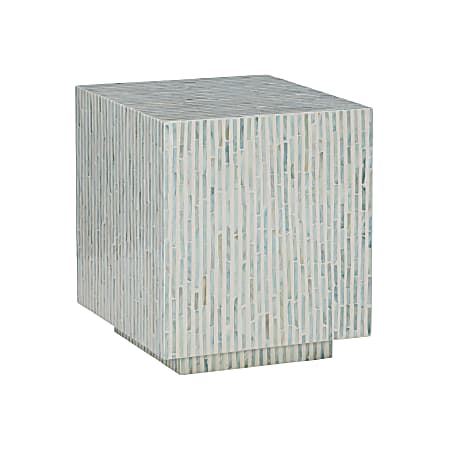 Linon Piah Capzi Square Accent Table, 18-1/8"H x 16-1/8"W x 16-1/8"D, Blue/Gray