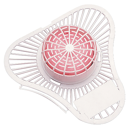 Rochester Midland Urinal Screens With Blocks, Pink Pearl/White, Carton Of 12