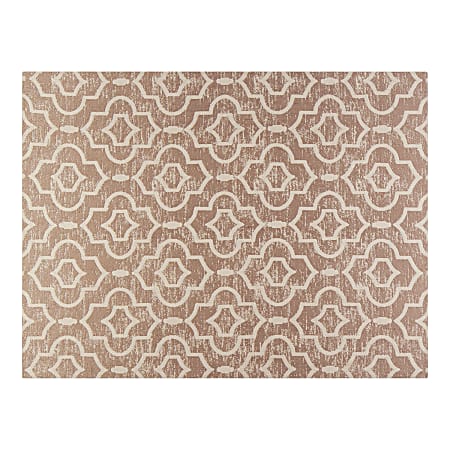 Realspace™ Designer Chair Mat, 36"W x 48"D, Brown/Ivory Trellis