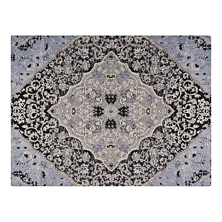 Vinyl floor mat for office chair Persian blue pattern 