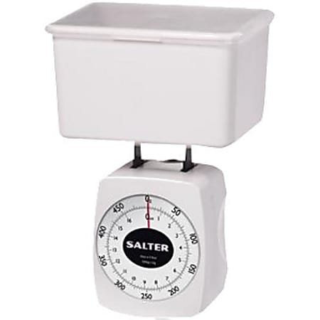 Salter Diet Mechanical Kitchen Scale - 16 oz / 500 g Maximum Weight Capacity - White, Black