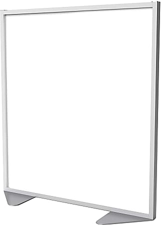 Ghent Floor Partition With Aluminum Frame, 53-7/8"H x 48"W x 2"D, Clear