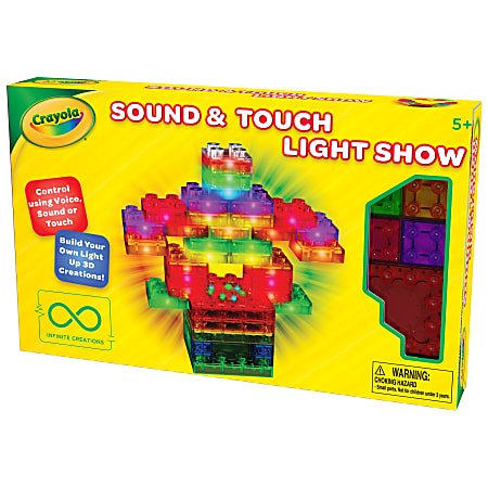 E-Blox Crayola Sound And Touch Lights Building Blocks, Assorted Colors