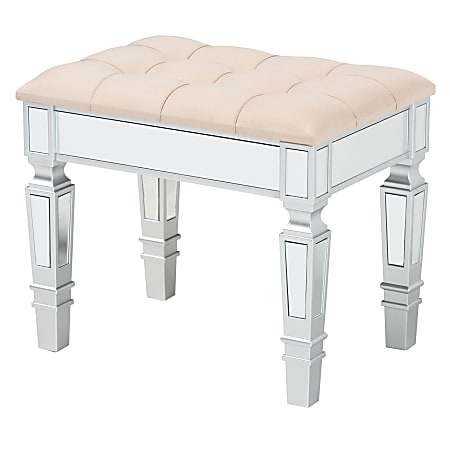 Baxton Studio Hedia Contemporary Glam And Luxe Ottoman,