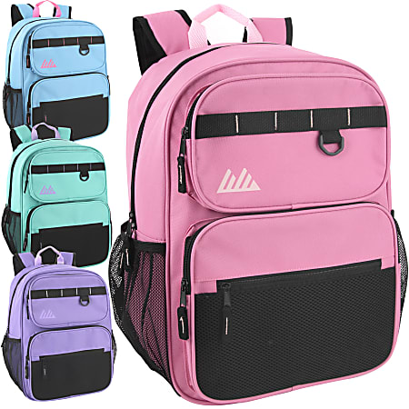 Summit Ridge Multi-Pocket Backpacks, Assorted Colors, Case Of 24 Backpacks, 2940Q24