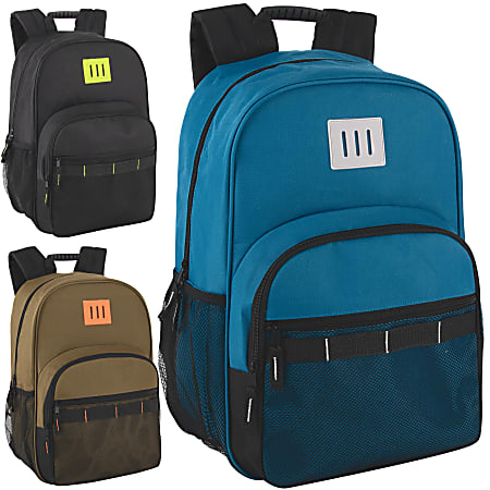 Trailmaker Multi-Pocket Backpacks, Assorted Colors, Case Of 24 Backpacks, 2953Q24
